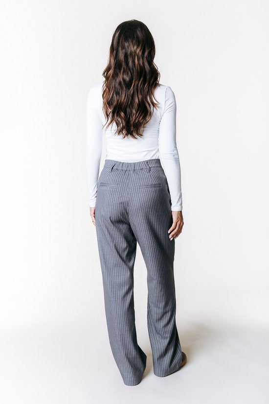 Colourful Rebel - Rus Stripe Straight Pants Elastic Waistband - Damen - Hosen
