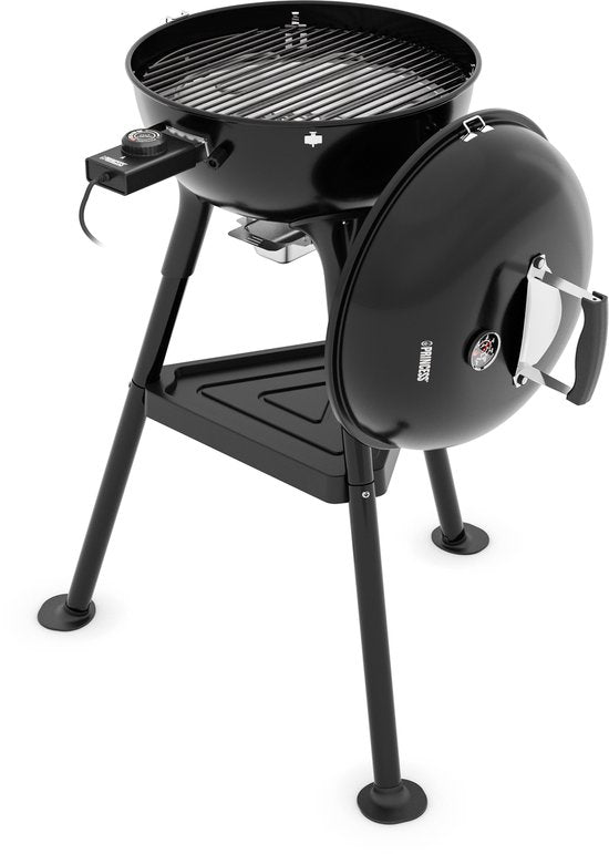 Princess Hybrid Kugelgrill – Elektro- und Holzkohlegrill – 2000 W – Verstellbarer, abnehmbarer Thermostat – Beschichteter Grillrost – Deckel mit integriertem Thermometer – 112270