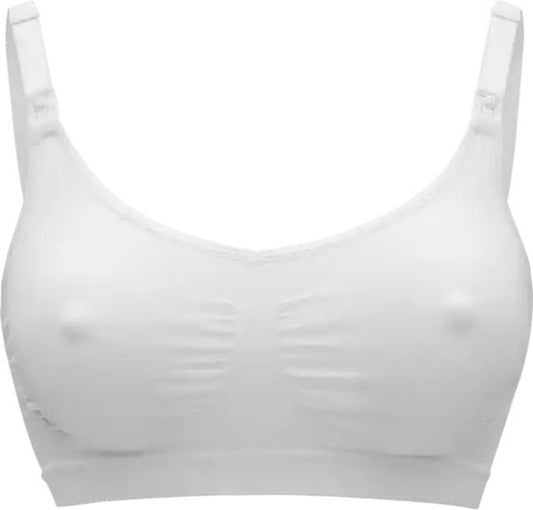 Medela Keep Cool BH – Nahtloser Still-BH – Schwangerschafts-BH mit 2 atmungsaktiven Zonen – Soft-Touch-Material – Weiß – Größe L