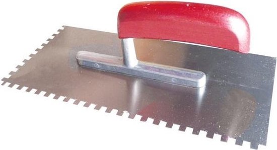 Jung Henkelmann Glättekelle - ROBBIE - gebogener Griff - 6x6mm gezahnt - 280x130mm