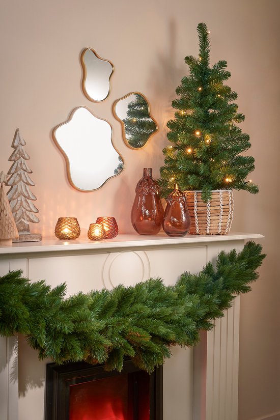 Black Box Trees Norton Künstlicher Weihnachtsbaum im Topf mit LED-Lichtern - H90 x Ø50 cm - Grün