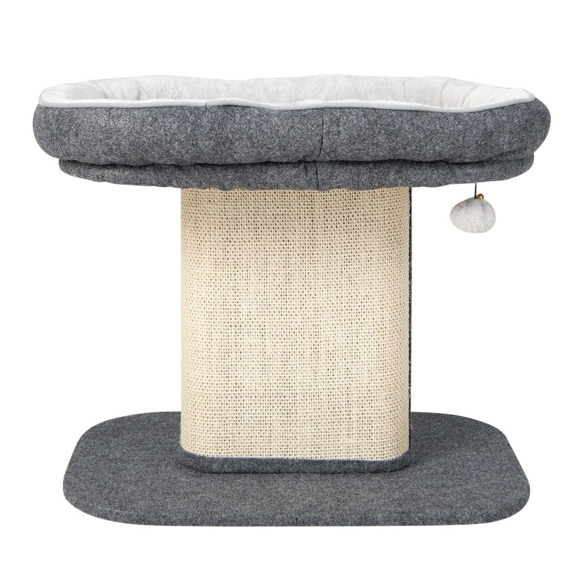Coast Modern Kratzbaum Katzenmöbel mit großem Plüschsessel und Sisalkratzbrett grau