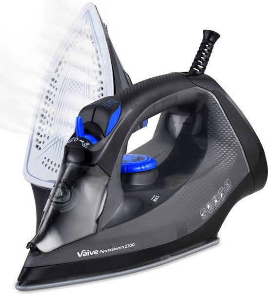 Vaive Bügeleisen PowerSteam 2200 - 300 ML Wassertank - 2200W - Keramiksohle - Schwarz