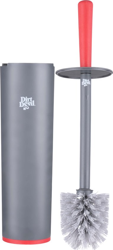 Dirt Devil Toilettenbürste mit Halter – Stabiler Halter – 39 x 12 x 16 cm – Grau/Rot