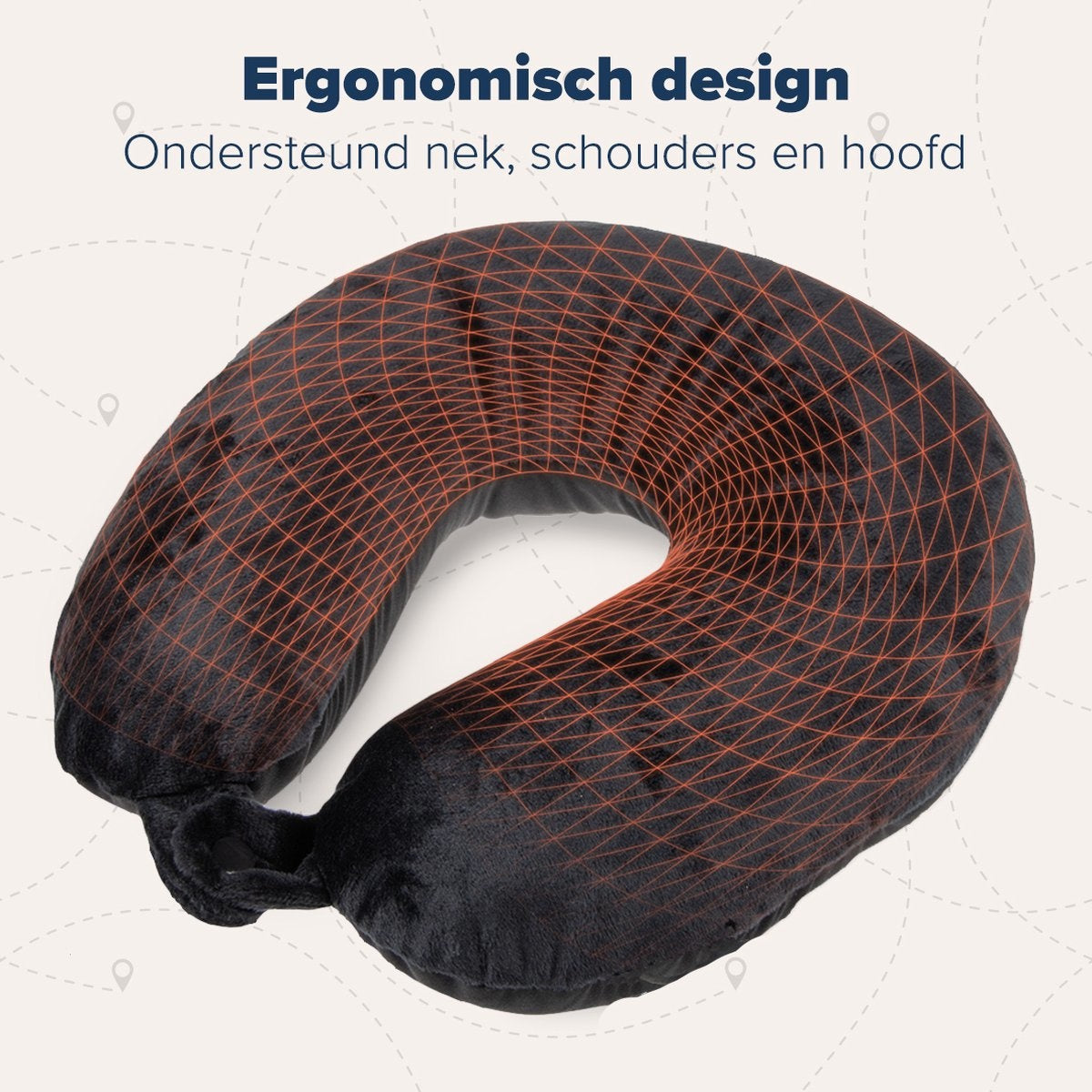 TRVLMORE Reisekissen - U-förmiges Nackenkissen - Schwarz