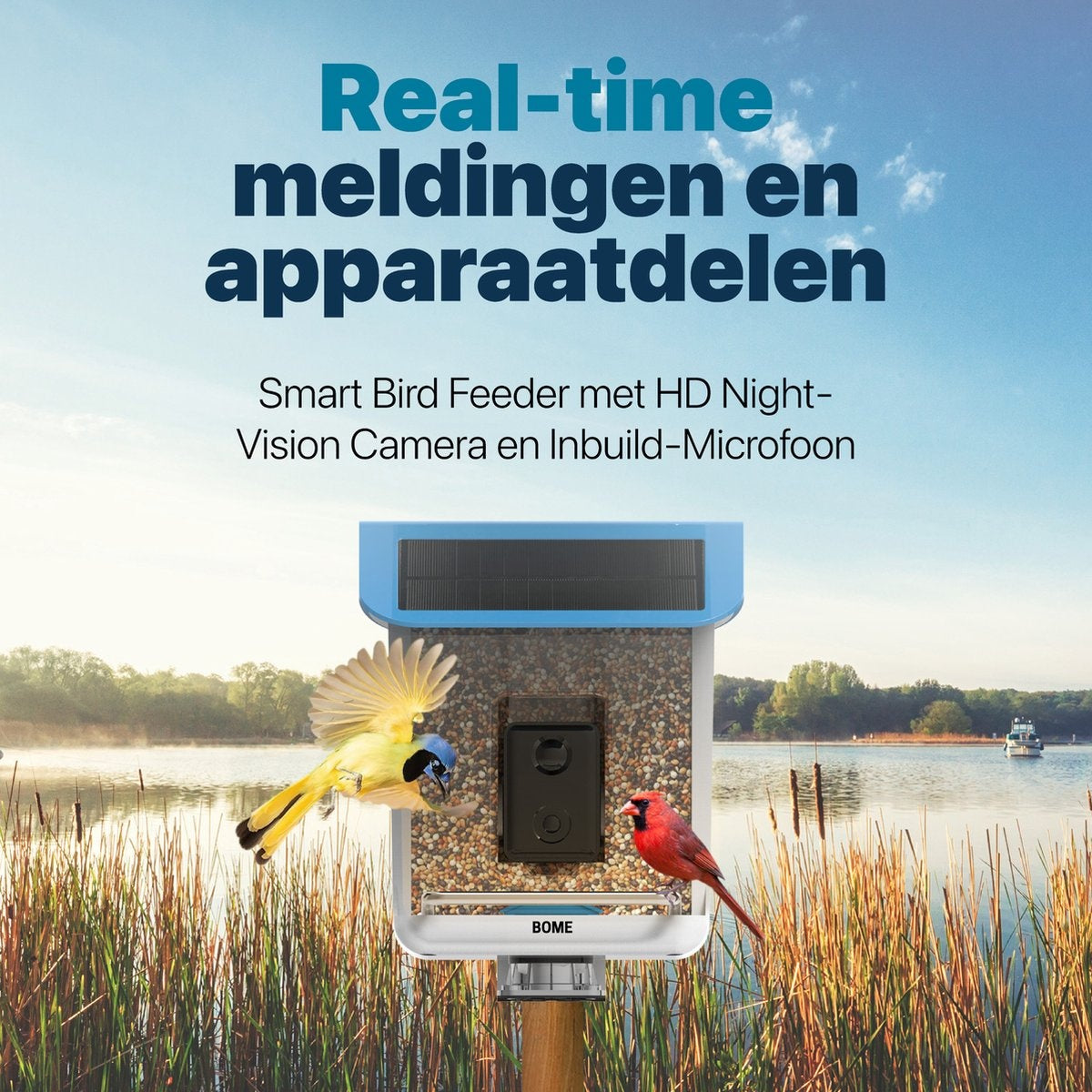 BOME - Vogelfutterhaus - Kamera und Audio - AI-Vogelerkennung - Vogelfutterhaus aufhängen - Vogelfutter
