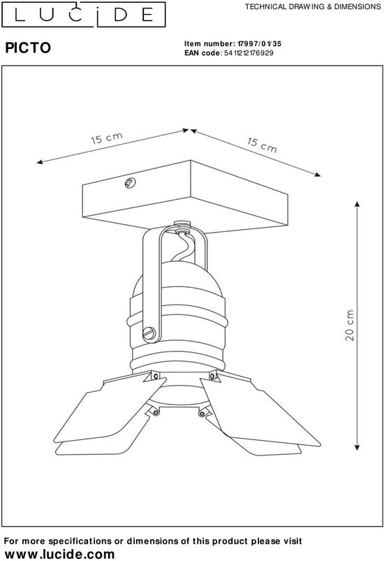 Lucide PICTO – Deckenstrahler (Deckenleuchte) für das Kinderzimmer – 1xGU10 – Blau