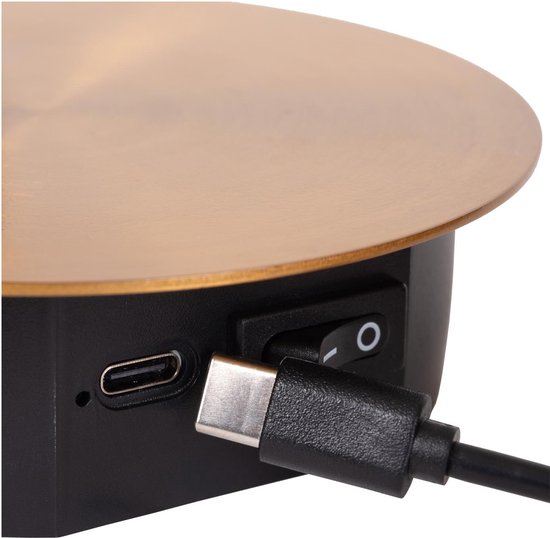Lucide JOLIJN – Wiederaufladbare Nachttischlampe / Wandleuchte – Akku/Batterie – Ø 10,2 cm – LED – 1x2 W, 3000 K – magnetisch – Mattgold / Messing