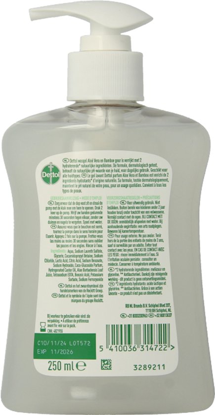 Dettol Handseife – Antibakteriell – Pflegend – Aloe Vera – 250 ml