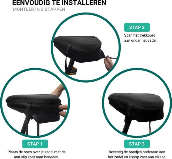 TIKKENS® Sattelüberzug - Memory Schaum & 3D Gel - Wasserdicht - Schwarz
