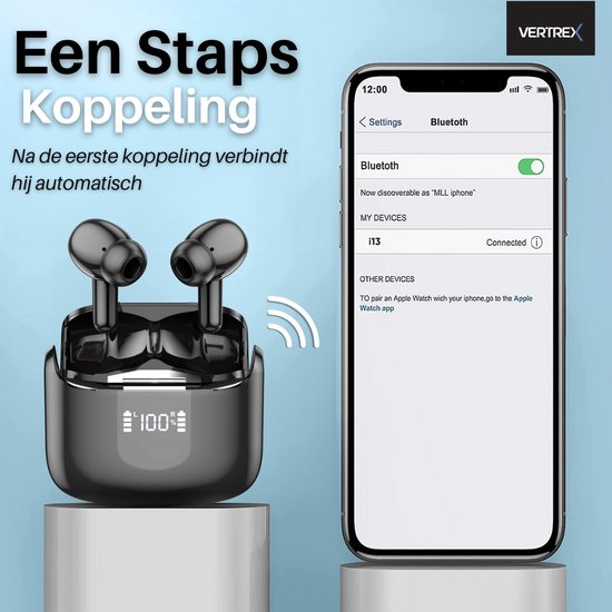 Vertrex Sounds Pro-3 Bluetooth-Kopfhörer mit Geräuschunterdrückung - Ohrhörer Wireless - Wireless Earbuds