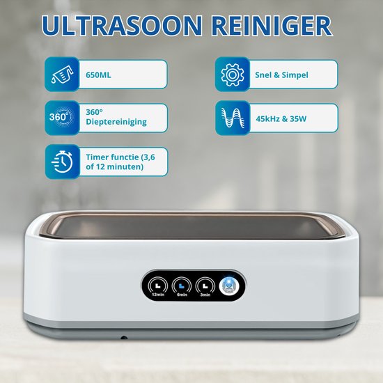 Ultraschallreiniger - 650ml - Brillenreiniger - Schmuckreiniger - Uhr - Zeri