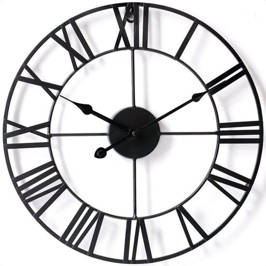 Goliving Wanduhr Industrial - Geräuschloses Uhrwerk - Moderne Wanduhr - Metall - Ã˜ 70cm - Schwarz