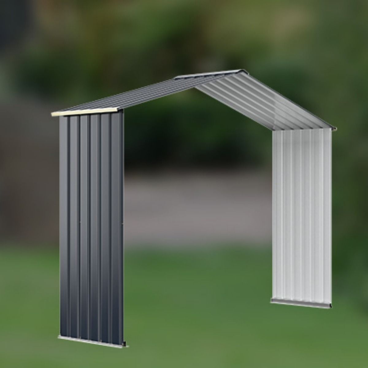 Coast Erweiterungsbox Geräteschuppen Metall Grau 277 x 64 x 202 cm - Abschließbarer Geräteschuppen mit Schiebetür und 4 Lüftungsschlitzen