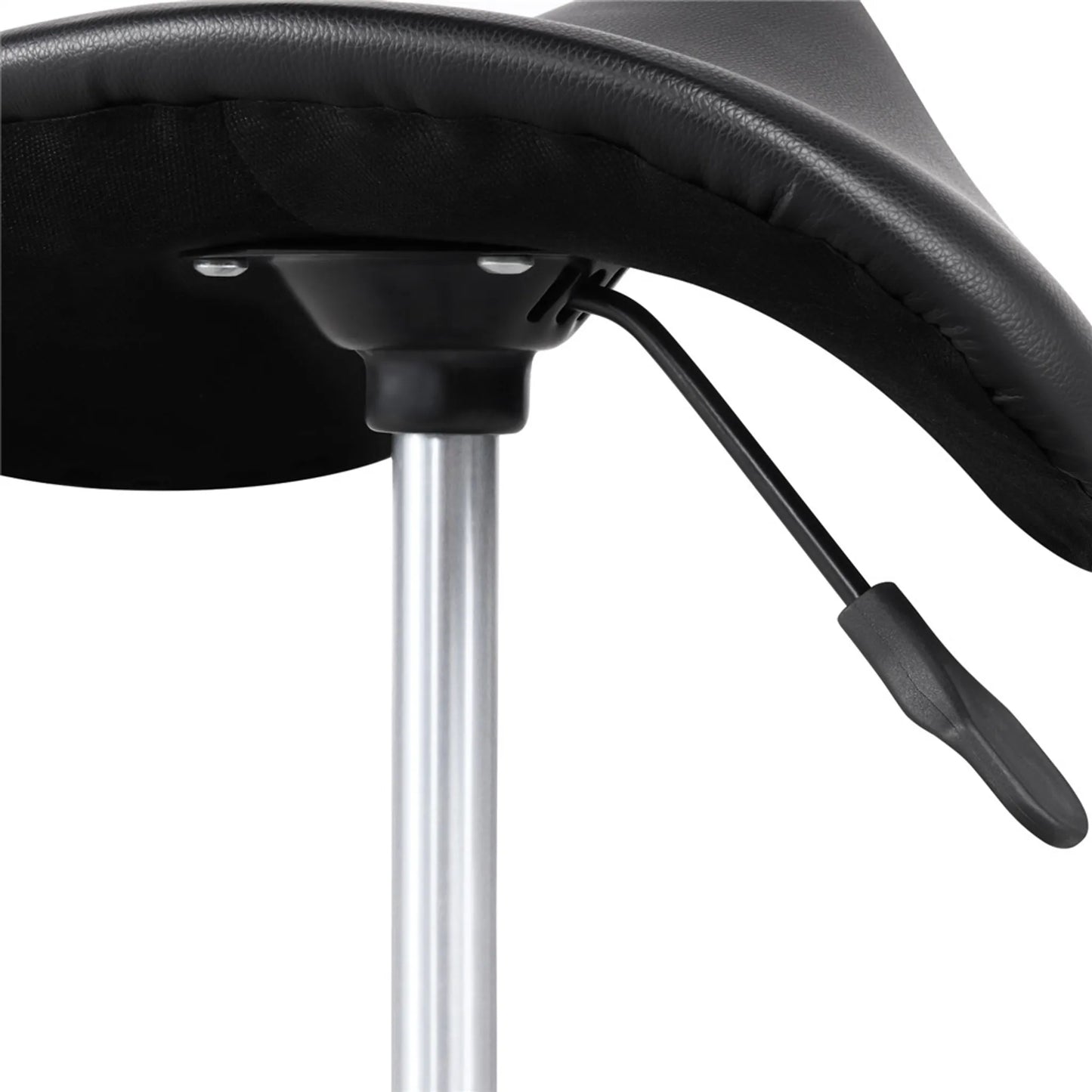 Yaheetech Saddle Stool Ergonomisch - Features höhenverstellbar Gas Lift und 360 ° schwenkbar Nylon Räder und bequemen Sitz - für Salon Büro und Küche - Schwarz Kunstleder - 50 x 50 x 45,5-60 cm