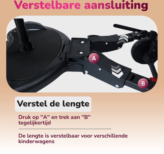 HeppieBabie Universal-Reitbrett Deluxe - mit Sitz - für Kinderwagen/Buggy - Buggy Board - mit Ebook