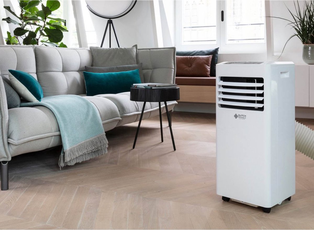 Dutch Orginials - Smart Air Conditioner - 7000 BTU - Klimaanlage auf Rädern - 3 Funktionen - Kühler, Entfeuchter, Ventilator - Für Haus und Büro -25 - 30 m3 - Inkl.