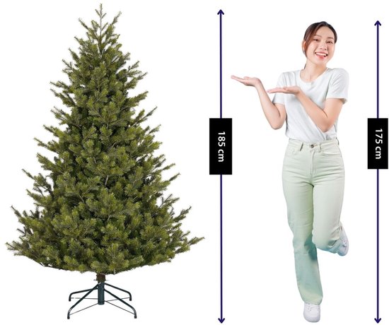 Black Box Trees Clive Weihnachtsbaum – Realistischer Kunstbaum mit üppiger Optik und 1840 Zweigen – Weihnachtsdekoration für den Innenbereich – Stimmungsvoll und realistisch – Einfach aufzubauen – H 185 x Ø 130 cm – Grün