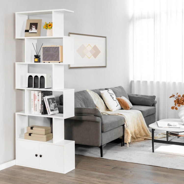Coast Bücherregal - mit 6 Ebenen - Schrank mit Türen -