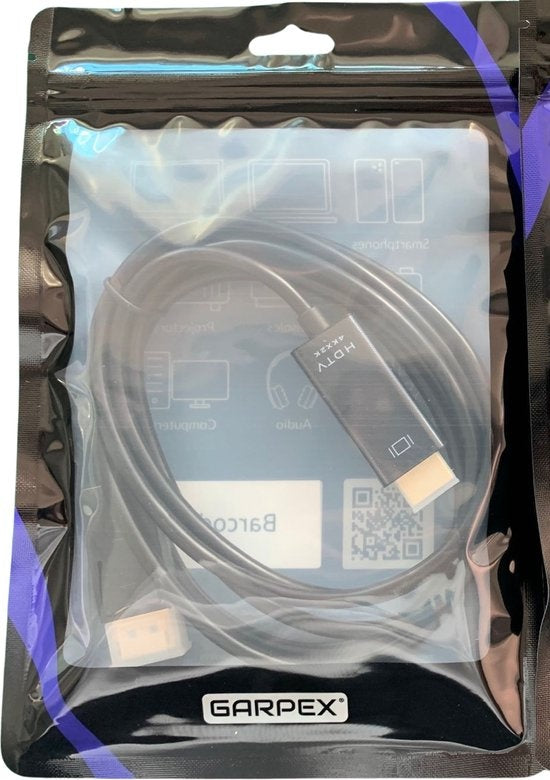 Garpex DisplayPort auf HDMI Kabel - 4K 60Hz Ultra HD - 1,8 Meter