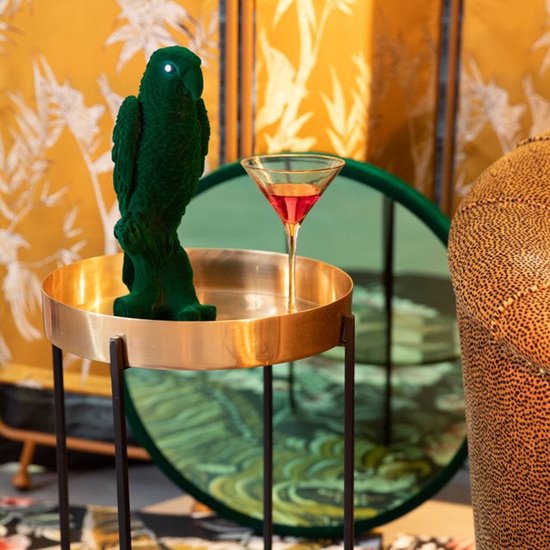 Bold Monkey Papagei Lampe - LED - Samt & PVC - 17 x 19 x 33cm - Schwarz