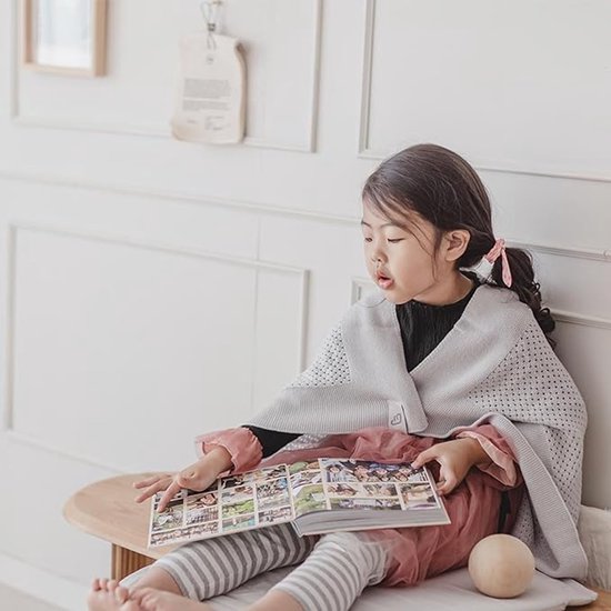 JetKids by Stokke Decke aus Merinowolle, kieselgrau – Passt in den Deckel der BedBox, um Ihr Kind auf Reisen warm zu halten – Maschinenwaschbar