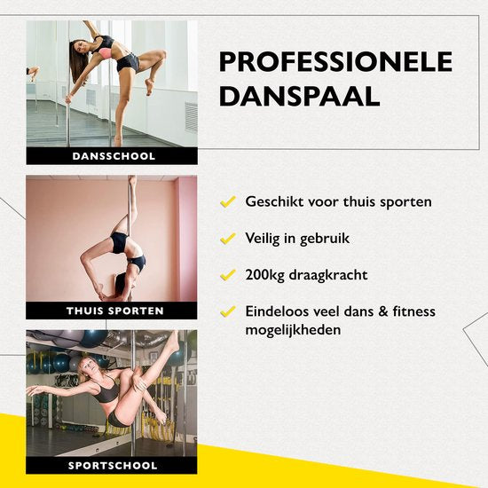 Zoluko Pole Dance - 2,24m x 2,74m - Rotierend und statisch - bis 200kg - Silber