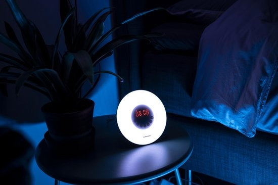 Grundig Wake Up Light - Nachtlicht mit Zeitanzeige - Lichtwecker mit FM-Radio und Naturgeräuschen