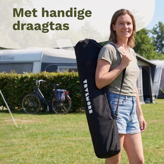 TRVLMORE Campingstuhl XL - klappbar - 150KG Tragkraft - inkl. Tragetasche - Klappstuhl - Campingstuhl - Klappstuhl - Schwarz