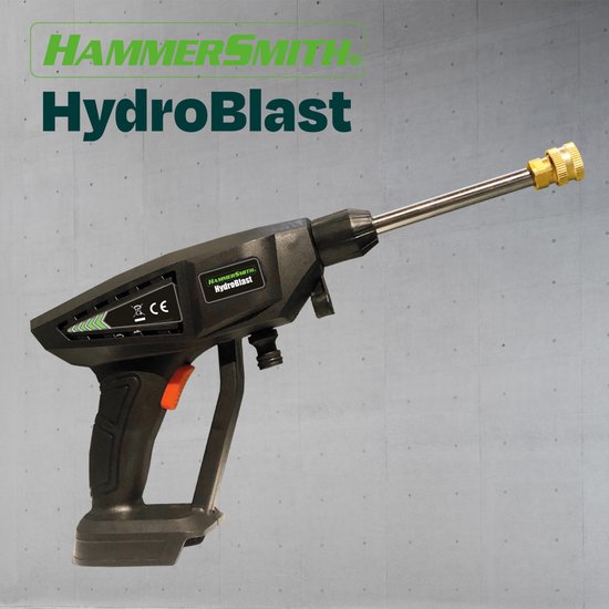 Hammersmith HydroBlast 2-in-1-Autowaschpistole – Kabellos - Mit wiederaufladbarem Akku - Für die Garten-, Fahrzeug- und Außenreinigung