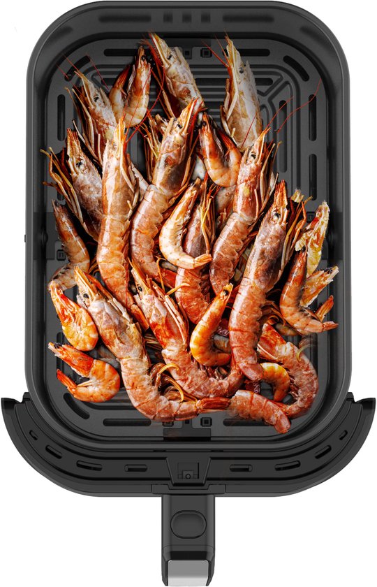 Tomado TAF8002B – Große Heißluftfritteuse – XXL-Heißluftfritteuse – 8 Liter – Heißluftfritteuse – Sichtfenster – Touch-Bedienung – 7 Automatikprogramme – Schwarz