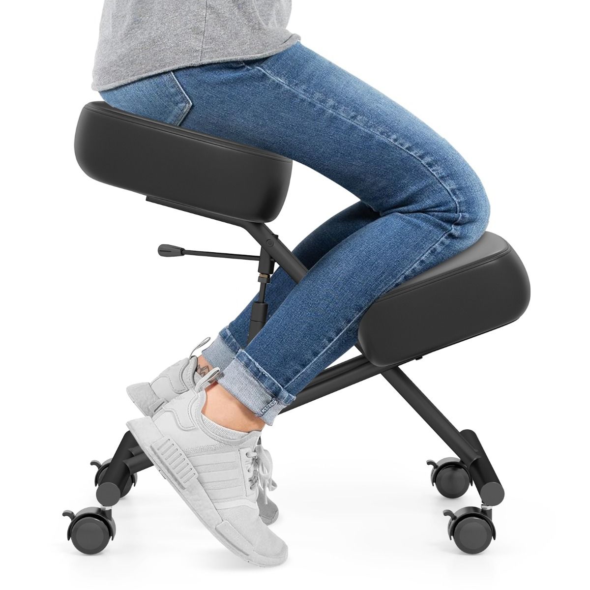 Coast Ergonomischer Kniestuhl – höhenverstellbar – mit Rollen – schwarz