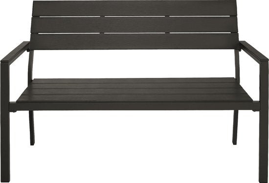 tectake - Gartenbank - 2-sitzige Bank mit Aluminiumrahmen und Hi-Impact-Latten - Geeignet für Terrasse, Park, Balkon, Gartenmöbel und Haus - Langlebig, wetterfest, einfach zu montieren - Max. 250kg - dunkelgrau
