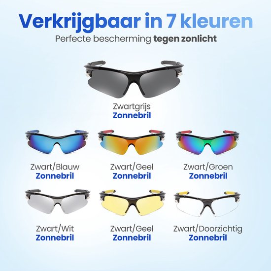 GarpexÂ® Radsportbrille - Sportbrille - Sonnenbrille Herren - Radfahren - Motorrad - Schwarzer Rahmen mit blauen Gläsern