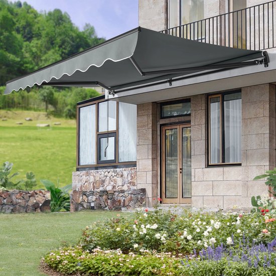 Sonnensegel - 400 x 300 cm - Grau - Inkl. Befestigungsmaterial