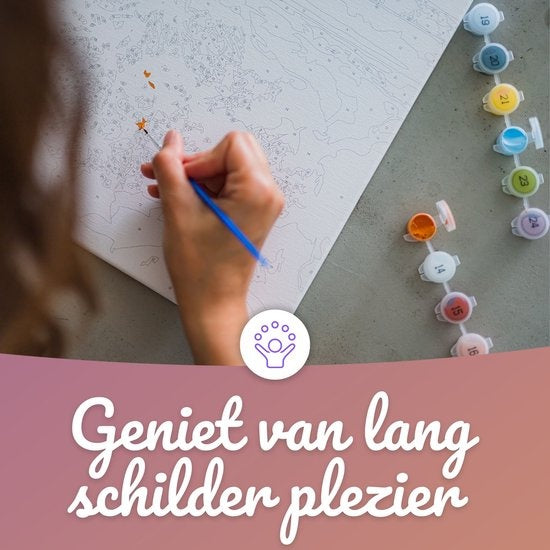 Rubye Malen nach Zahlen Erwachsene - Italienische Küste - Inklusive Farbe und Pinsel - Leinwand Malerei Leinwand - Farbe nach Zahlen - 40x50cm