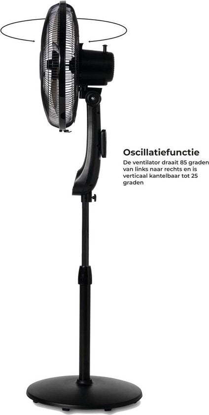 AirKing - Stativ-Ventilator - extra leise - energieeffizient - 5 Geschwindigkeitsstufen - Schwarz