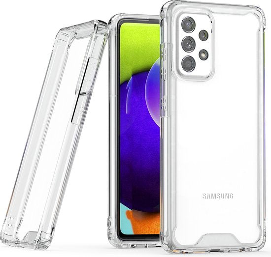 Podec-Hülle für Samsung Galaxy A52 – Transparente Handyhülle – Stoßfeste Schutzhülle mit 1x Displayschutzfolie