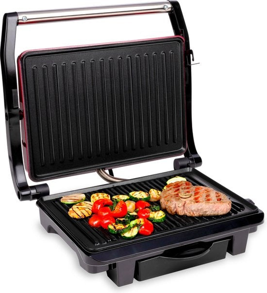 alpina Kontaktgrill - Sandwicheisen - Antihaft - 1000W - Schwarz/Rot