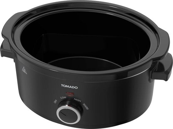 Tomado TSC3501B - Slowcooker - 3,5 Liter - Keramik-Innenbehälter - 3 Heizstufen - Warmhaltefunktion - PFAS-frei - Schwarz
