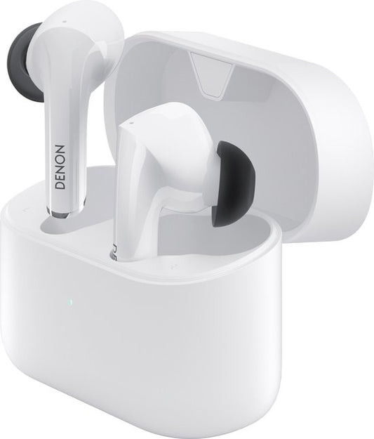 Denon kabellose Ohrhörer mit Geräuschunterdrückung – In-Ear-Kopfhörer – Schweiß- und wasserabweisende Ohrhörer – Weiß