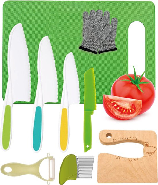 Qwali XL Kindermesserset - Sicher - Inkl. Schneidebrett - Kinder - Besteck - Messer - Kind