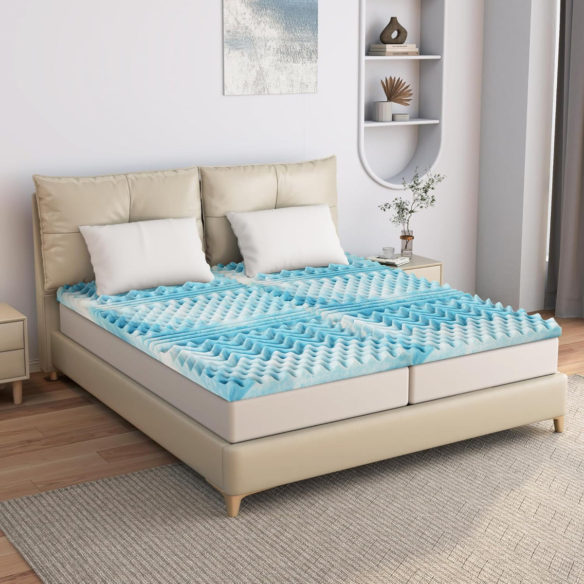 EGO HOME Matratzenauflage 180 x 200 cm – 5 cm hoch – 7-Zonen-Matratzenauflage aus Schaumstoff – CertiPUR-EU-zertifiziert