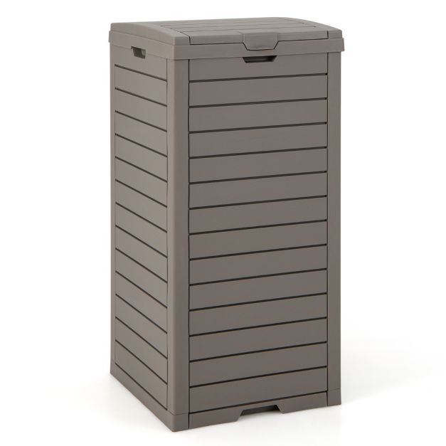Coast Abfalleimer - 141L - Mit Deckel /Ausziehbare Flüssigkeitsschale /Handgriff Wasserdichter Abfalleimer - Für draußen - Hellbraun
