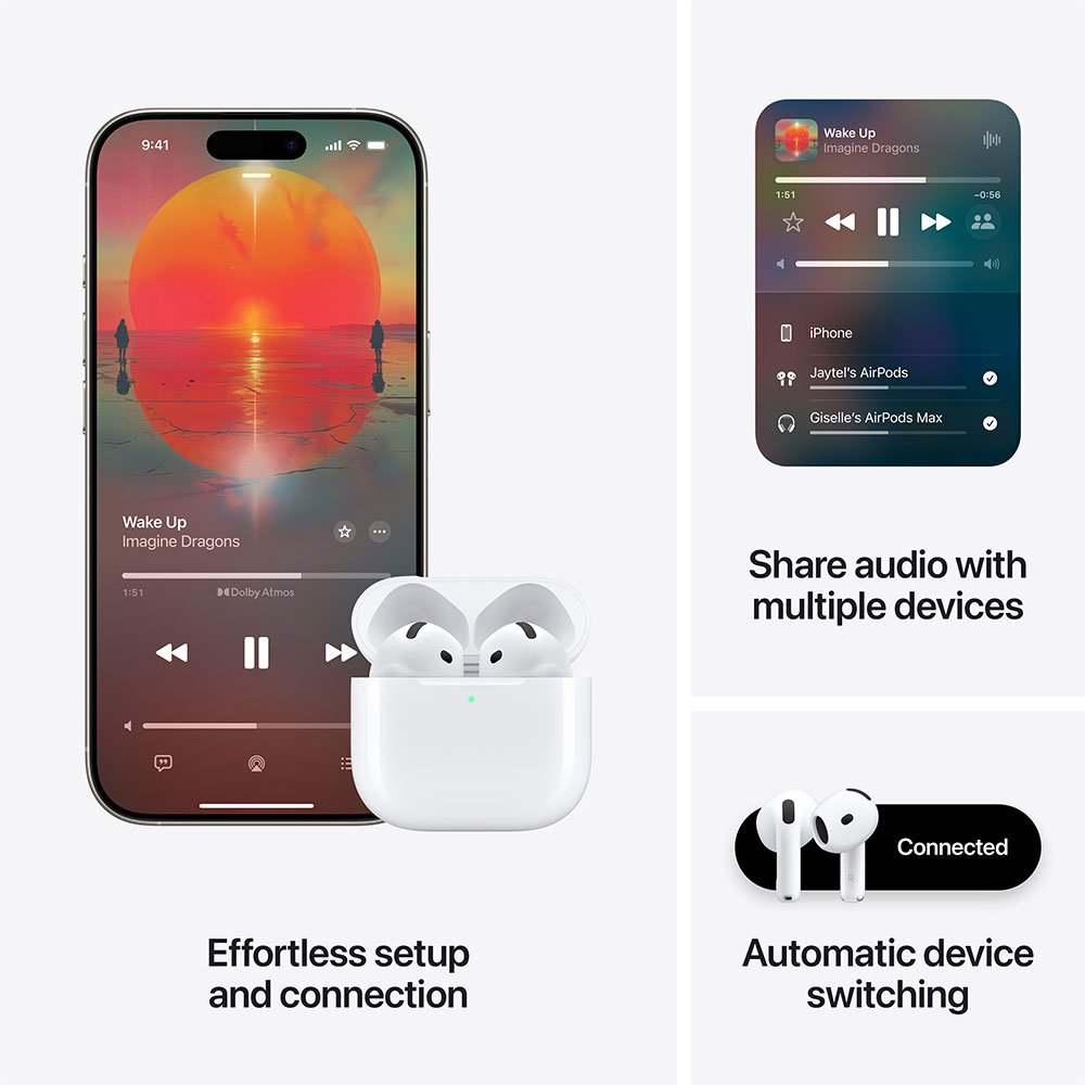 Apple AirPods 4. Generation mit aktiver Geräuschunterdrückung - USB-C - weiß