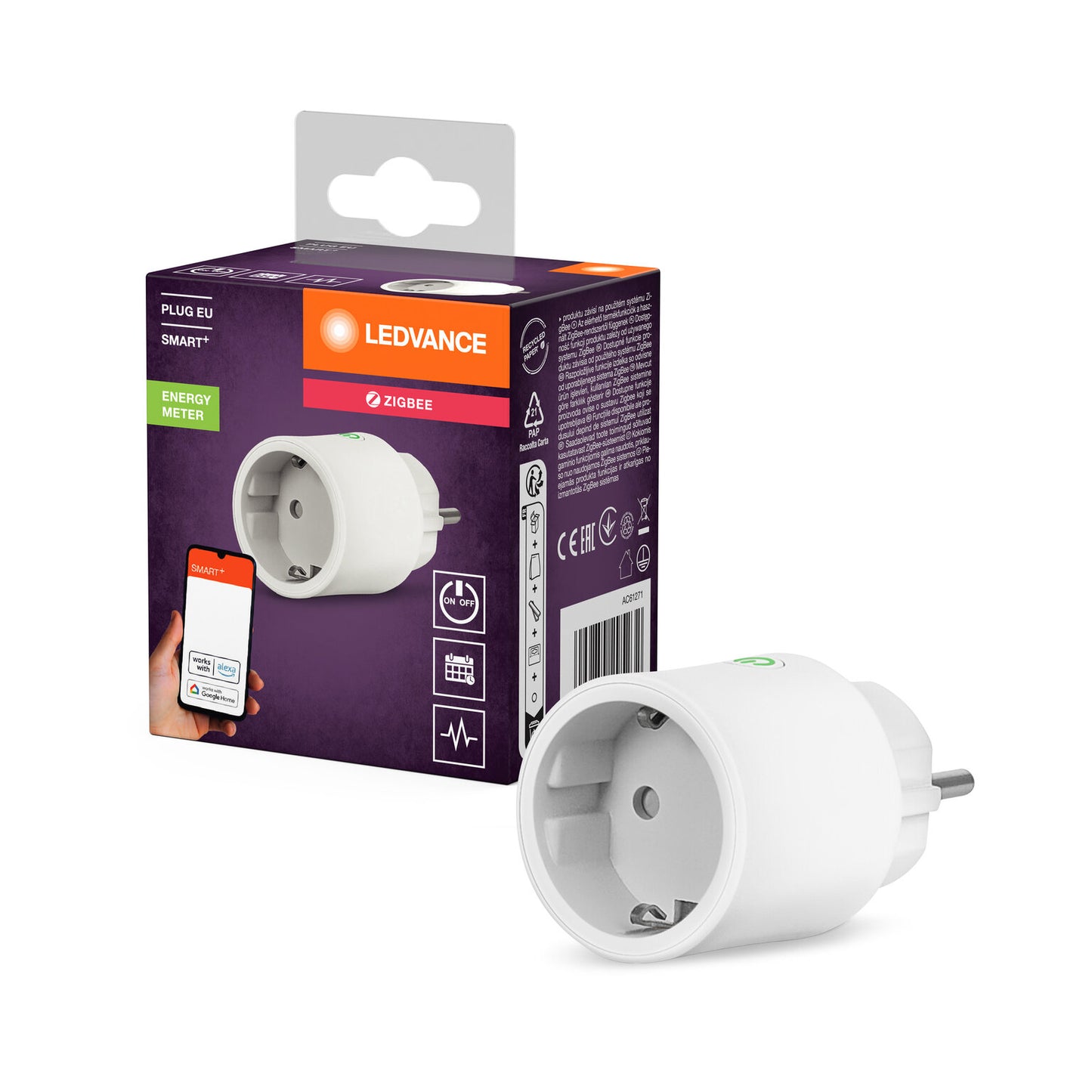 Ledvance SMART+ Zigbee Plug EU - Smart Plug, Weiß, Ø48 x H82.4 mm