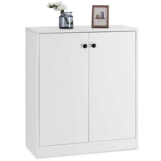 Coast Kommode Weiß – Moderne Aufbewahrungskommode mit 2 Türen und 3 Einlegeböden – 72 x 34 x 85,5 cm