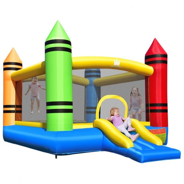 Coast Bouncy Castle Multicolour - Aufblasbare Spielburg mit Rutsche und Bällen - 350 x 273 x 226 cm