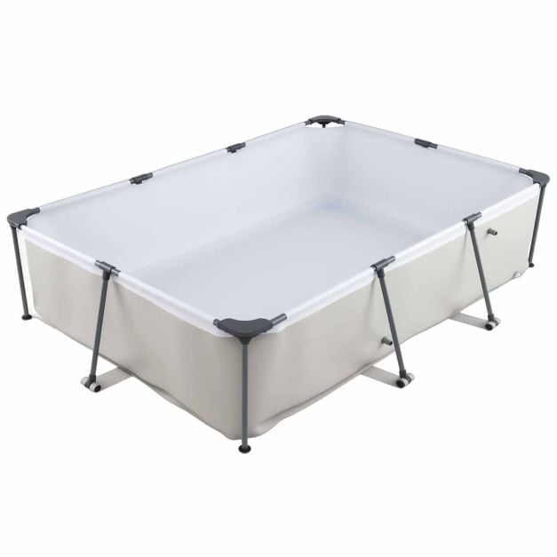 Coast Aufstellpool mit Filterpumpe – Rechteckiger Pool 300 x 207 x 66 cm – Grau