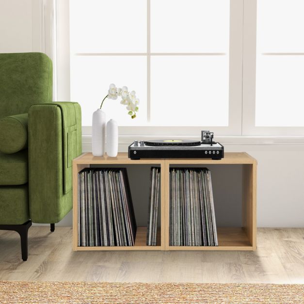 2er Set Aufbewahrungsregale 2 Aufbewahrungswürfel Kombiniertes Gitterregal Stapelbares Bücherregal Aufbewahrungsregal für Schallplatten 38 x 33 x 77 cm
